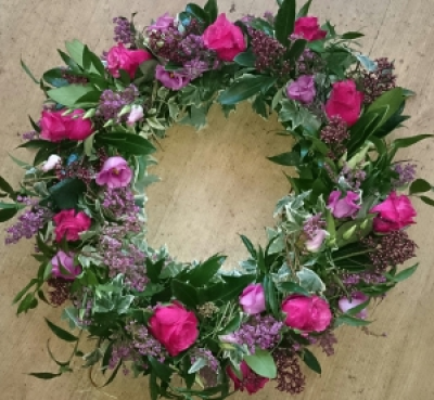 Biodegradable wreath - This wreath is completely biodegradable, made with no foams, wires or string.  You can add any colours or flowers and can be used hanging or on tables for weddings, Christmas or for a funeral tribute
