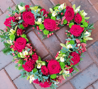 Red and green open heart - 