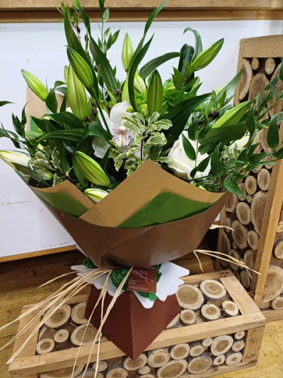 Rosemary - A classic white flower bouquet in a box for any occassion.